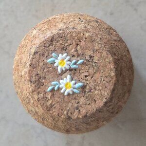 Brand New Hand Crafted Magnet Created from Champagne Cork Featuring Flowers